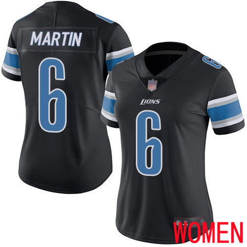 Detroit Lions Limited Black Women Sam Martin Jersey NFL Football #6 Rush Vapor Untouchable->women nfl jersey->Women Jersey